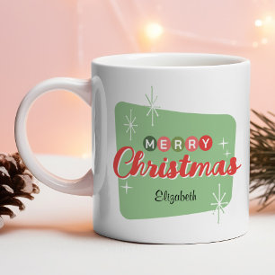 Mug Joyeux Noël moderne rétro du milieu du siècle