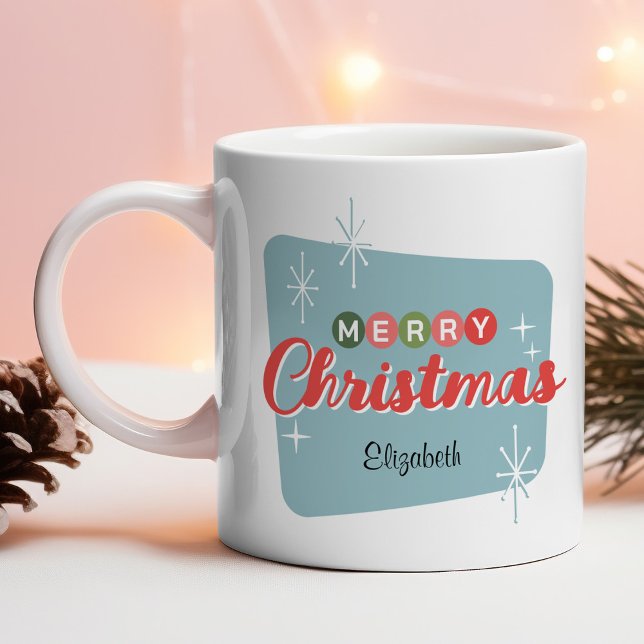 Mug Joyeux Noël moderne rétro du milieu du siècle (Créateur téléchargé)