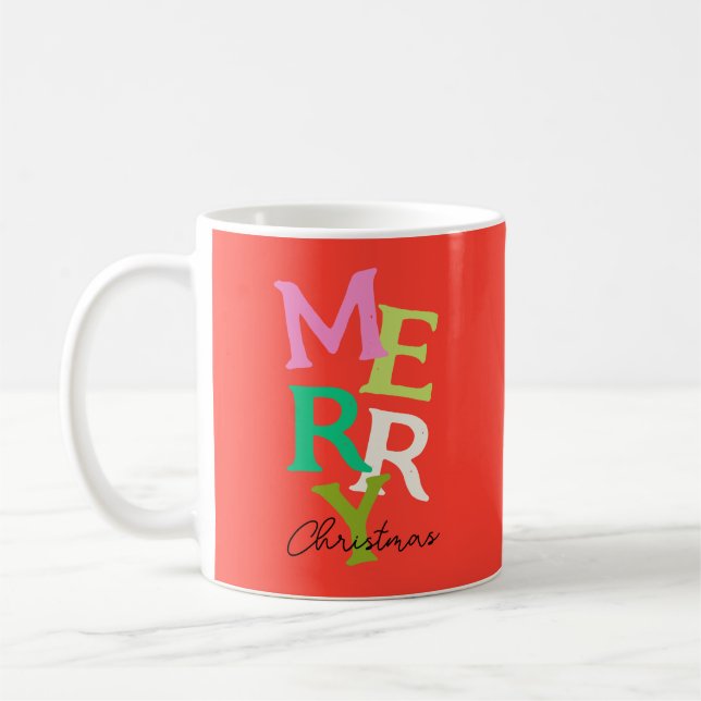 Mug Joyeux Noël moderne Vacances brillantes (Gauche)
