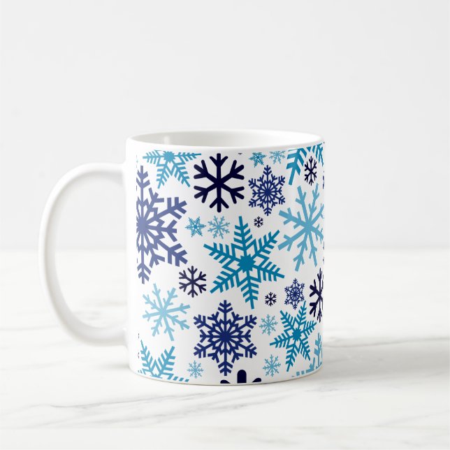 Mug Joyeux Noël Motif de Faux de neige d'hiver (Gauche)