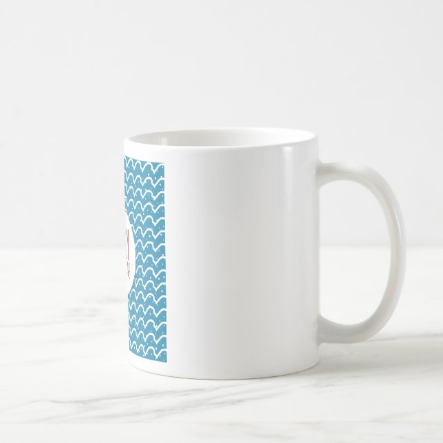 Mug Joyeux Noël Motif sans couture Texture bleue (Droite)