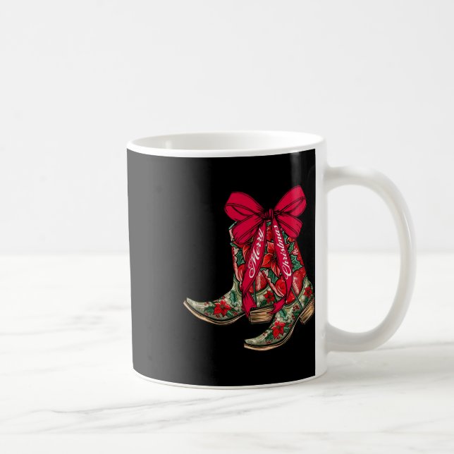 Mug Joyeux Noël Noël Noël Bottes Cowboy Coquette Bow P (Droite)