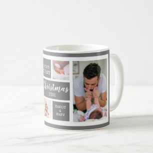 Mug Joyeux Noël Nouveau Papa 5 Photos Gris