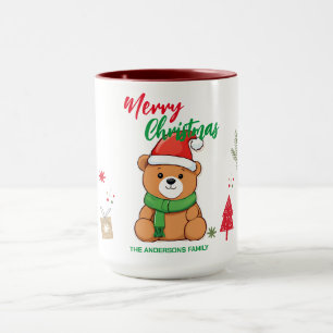 Mug Joyeux Noël Ours Père Noël Fête de l'Écharpe