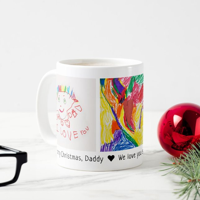 Mug Joyeux Noël Papa 3 Photo Personnalisé Art pour enf (Créateur téléchargé)
