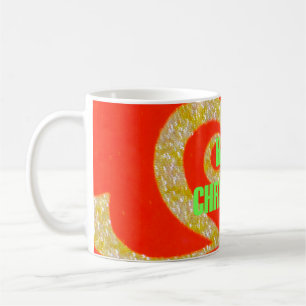 Mug Joyeux Noël Parties scintillant Rouge Texte Motif