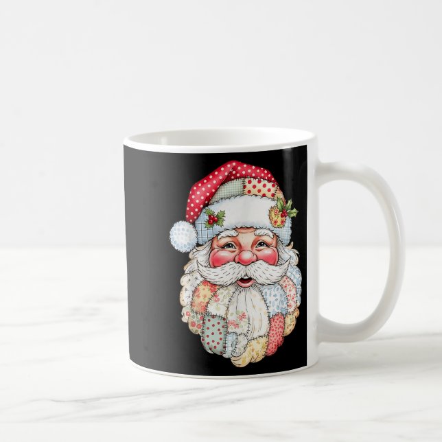 Mug Joyeux Noël Patchwork Visage Père Noël X-mas H (Droite)