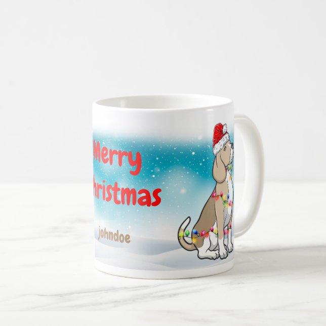 Mug Joyeux Noël Père Noël Beagle Animaux Amoureux des  (Devant droit)