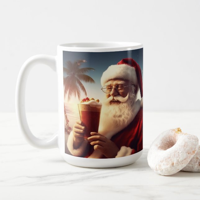 Mug Joyeux Noël Père Noël en juillet (Avec donut)