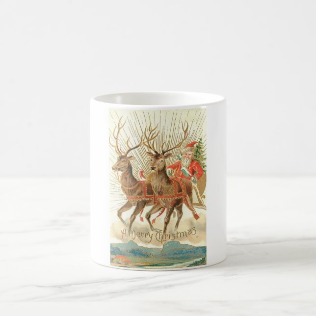 Mug Joyeux Noël (Père Noël et son renne) (Centre)