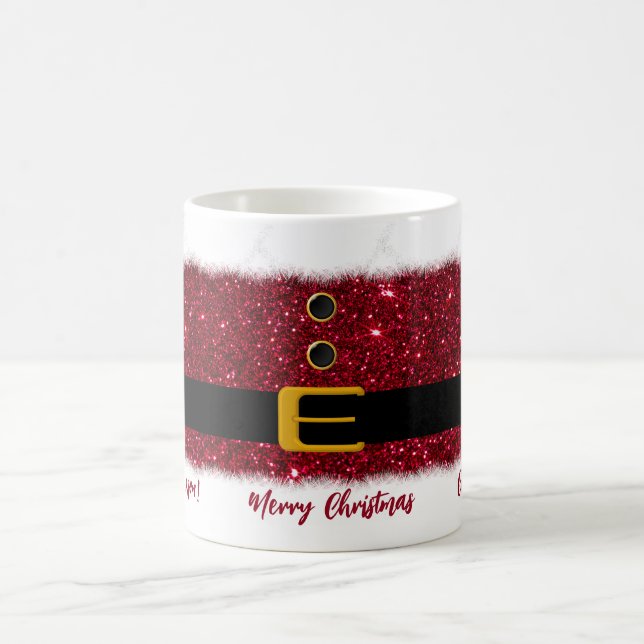 Mug Joyeux Noël-Père Noël-Rouge éblouissant (Centre)