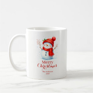 Mug Joyeux Noël personnalisé Bonhomme de neige Année p