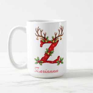 Mug Joyeux Noël personnalisé élégant initial Z