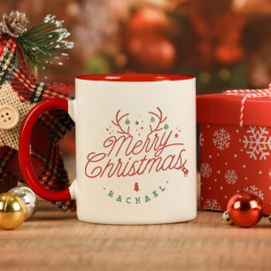 Mug Joyeux Noël Personnalisé Rindeer Antlers