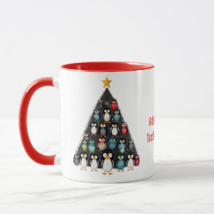 Mug Joyeux Noël Pingouin Arbre Rouge Drôle