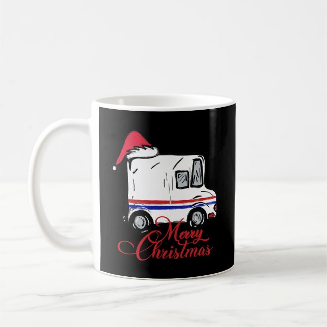 Mug Joyeux Noël Postal Truck Mail Transporteur Cadeau  (Gauche)