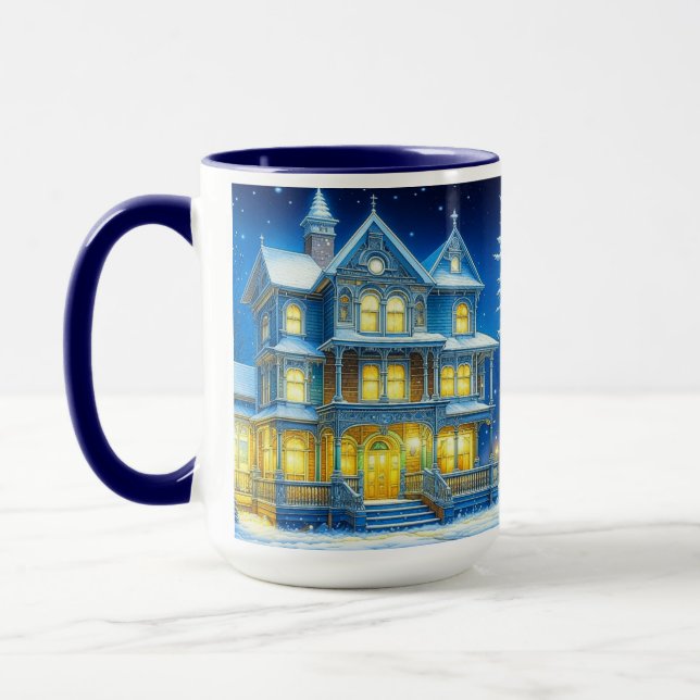 Mug Joyeux Noël Pretty Blue Maison de Noël (Gauche)