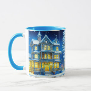 Mug Joyeux Noël Pretty Blue Maison de Noël