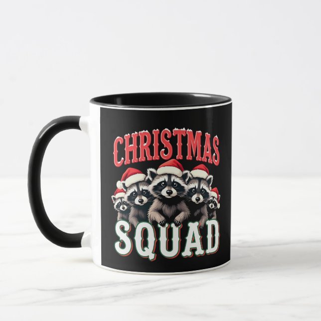 Mug Joyeux Noël Raccoon Santa Hat Amateurs (Gauche)