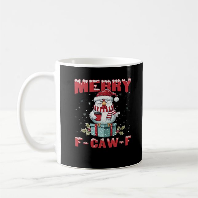 Mug Joyeux Noël rétro F-Caw-F Poulet  (Gauche)