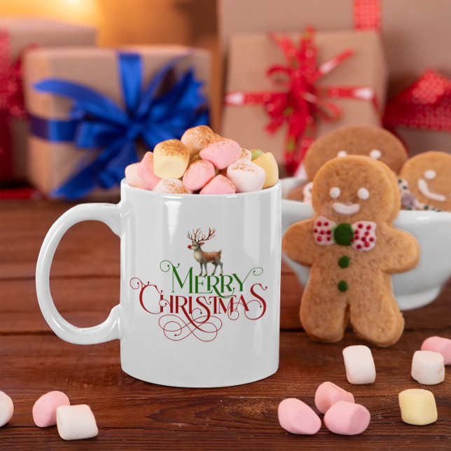 Mug Joyeux Noël Retro Typographie (Créateur téléchargé)