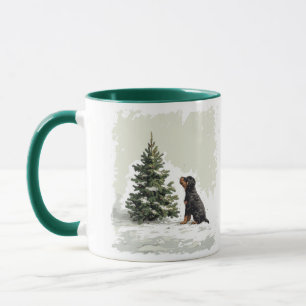 Mug Joyeux Noël Rottweiler Chien Arbre de Noël