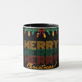 Mug Joyeux Noël rouge vert jaune typographie