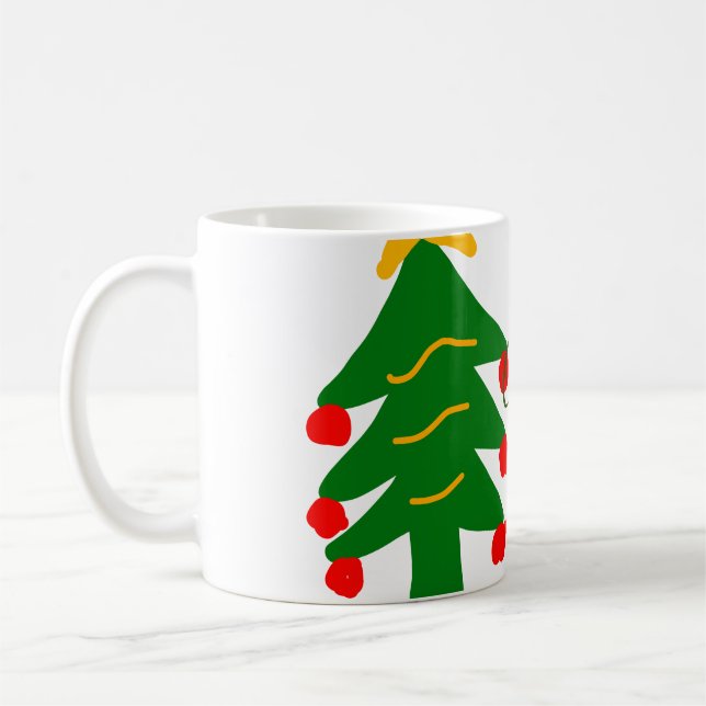 Mug Joyeux Noël rouge vert Noël ajouter le nom (Gauche)