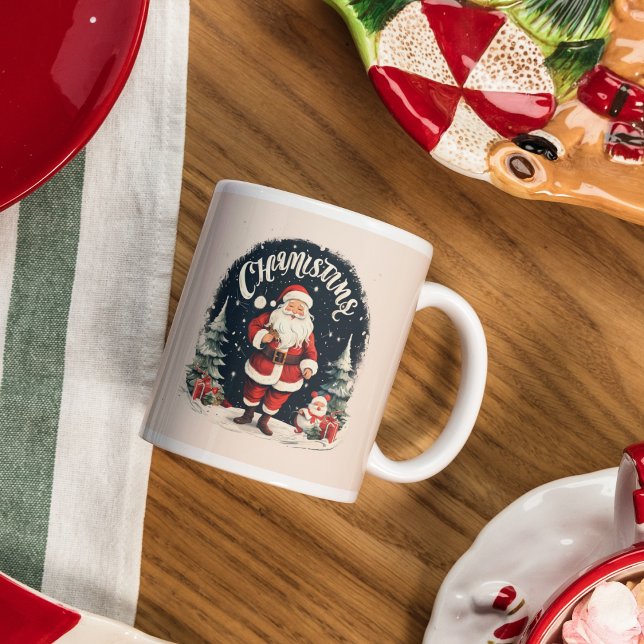 Mug Joyeux Noël rustique et cause Père Noël (Créateur téléchargé)