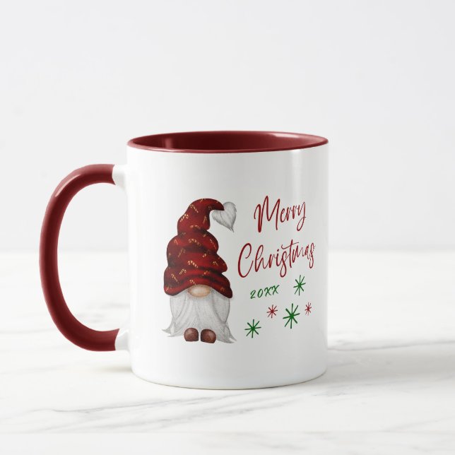 Mug Joyeux Noël Rustique Femme Gnome Fun Holiday (Gauche)