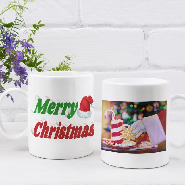 Mug Joyeux Noël Santa Hat typographie photo (Créateur téléchargé)