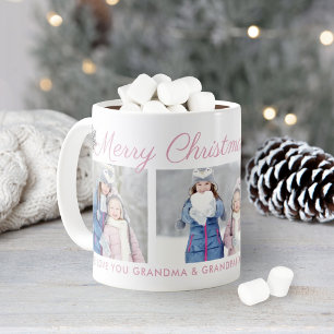 Mug Joyeux Noël Script Collage Photo Personnalisé