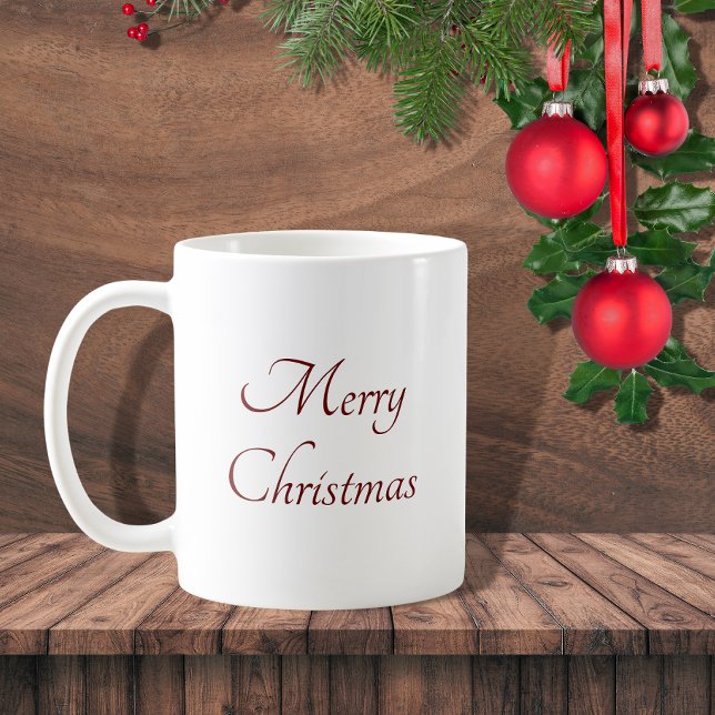Mug Joyeux Noël Simple Typographie de script rouge (Créateur téléchargé)