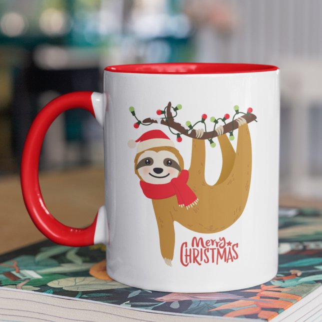 Mug Joyeux Noël Sloth Vacances mignonnes (Créateur téléchargé)