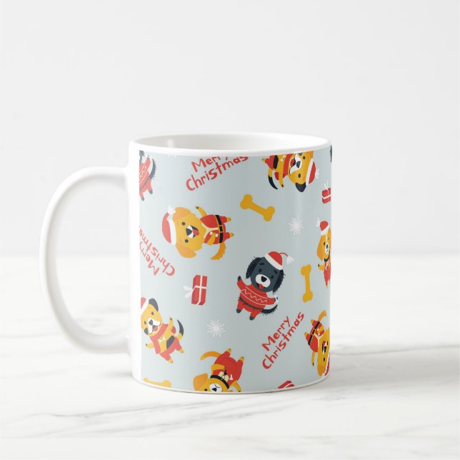 Mug Joyeux Noël sur le thème du chien mignon (Gauche)