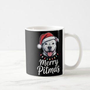 Mug Joyeux Noël Tbull Chien Feux de Noël Santa Hat Sh