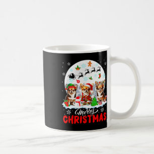 Mug Joyeux Noël Trois Père Noël Elf Reindeer Chihuahua