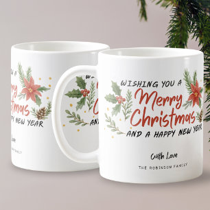 Mug Joyeux Noël typographie Botanique de vacances