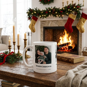 Mug Joyeux Noël Typographie Noire Cadeau 3-Photos