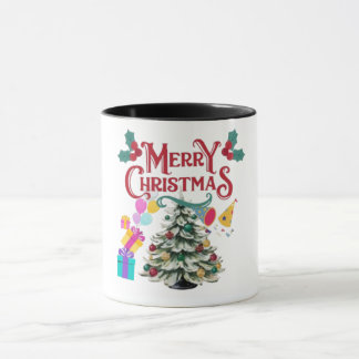 Mug Joyeux Noël un arbre et un cadeau