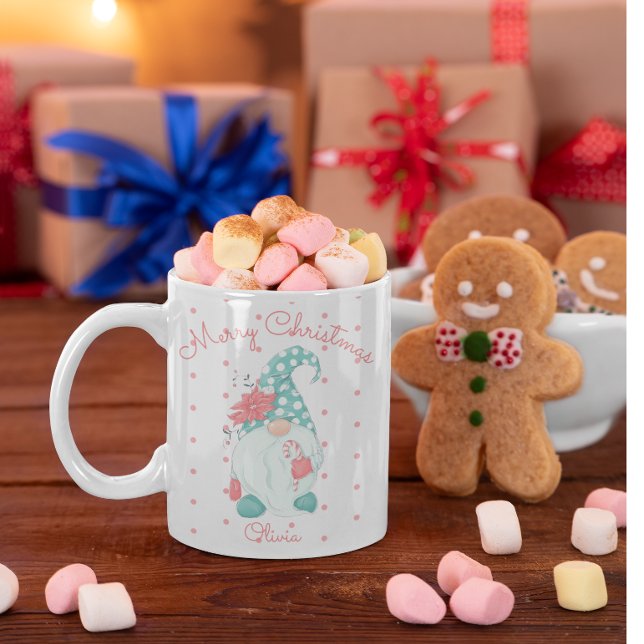 Mug Joyeux Noël vacances Gnome mignon à pois (Créateur téléchargé)
