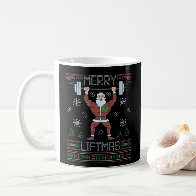 Mug Joyeux Noël Vilain Gymnase de Noël (Avec donut)