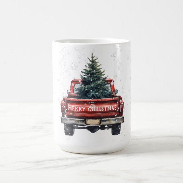 Mug Joyeux Noël vintage Camion Rouge (Centre)