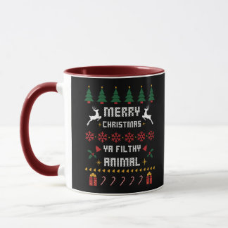 Mug Joyeux Noël Ya Filthy Animal Mauvais Noël