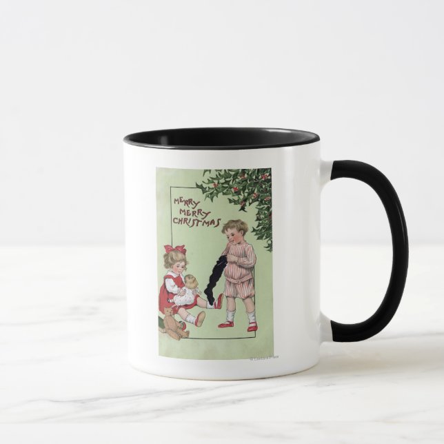 Mug Joyeux NoëlEnfants avec jouets par arbre (Droite)