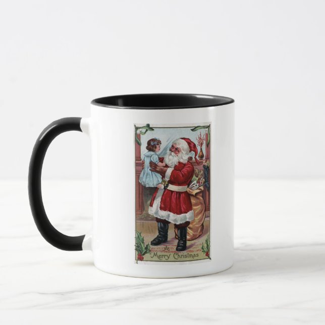 Mug Joyeux NoëlFille de Noël en bleu (Gauche)