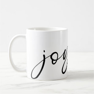 Mug Joyeux Noir Nom de calligraphie Blanc