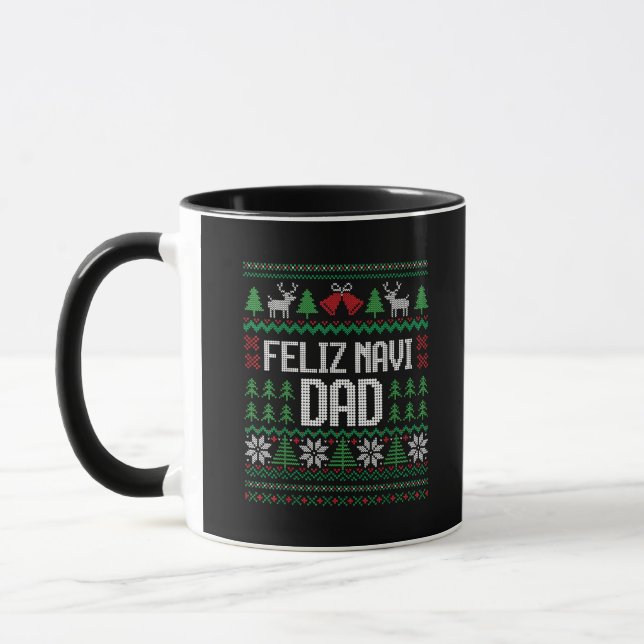 Mug Joyeux Papa Navi Drôle Sweater Moche Noël (Gauche)