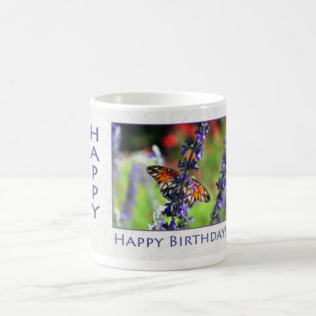 Mug Joyeux papillon d'anniversaire Floral (Centre)
