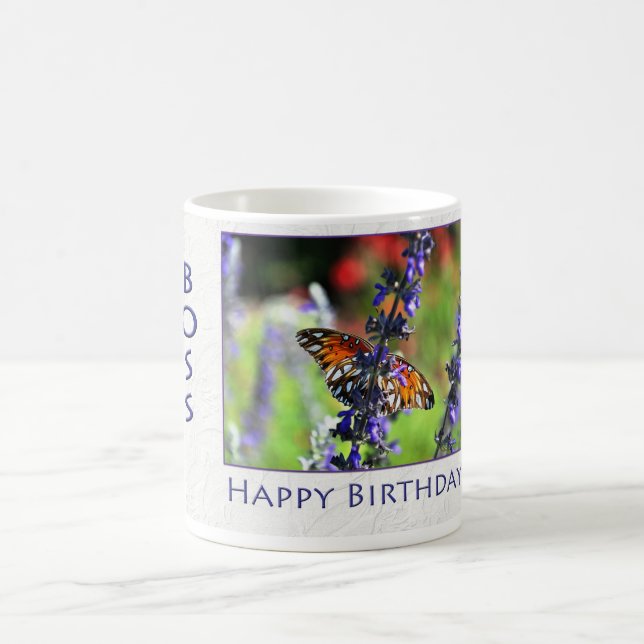 Mug Joyeux papillon floral Boss Birthday (Centre)
